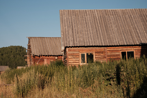 A primitive hunter's cabin in the countryside