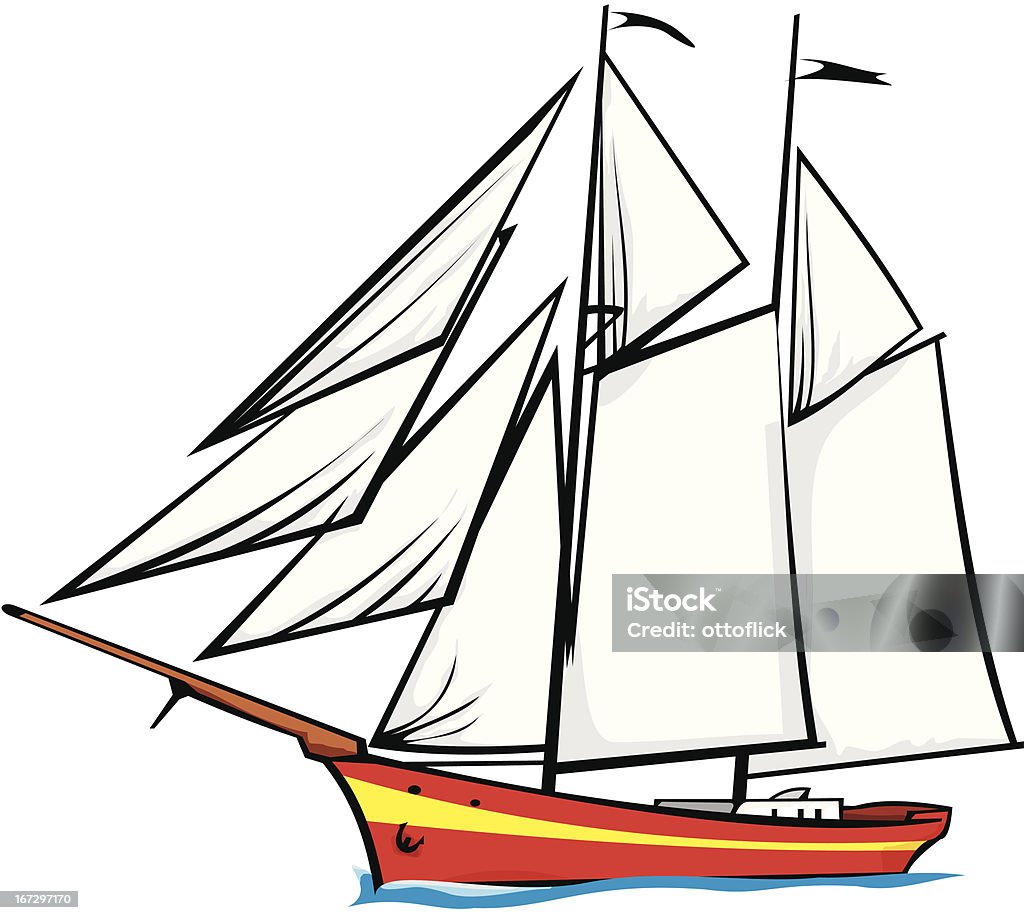sailer-en un velero - arte vectorial de Armada libre de derechos