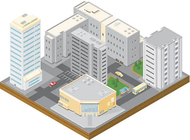 Vector illustration of Isometric City