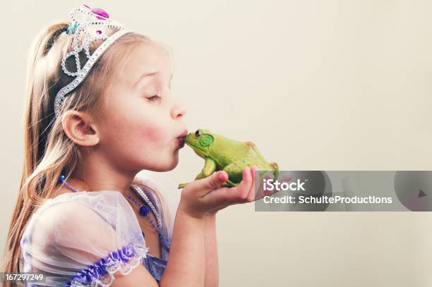 Princess Kissing A Frog Stock Photo - Download Image Now - Fairy Tale, Child, Frog
