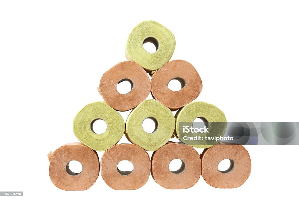 Pirâmide de papel higiênico - Foto de stock de Amarelo royalty-free