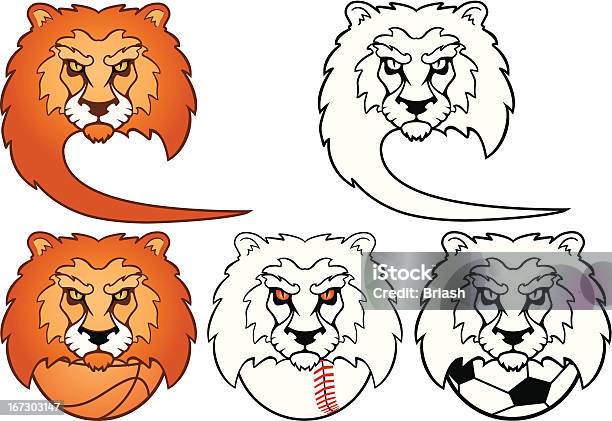 Ilustración de Lion Deportes Mascota y más Vectores Libres de Derechos de Agresión - Agresión, Animal, Baloncesto