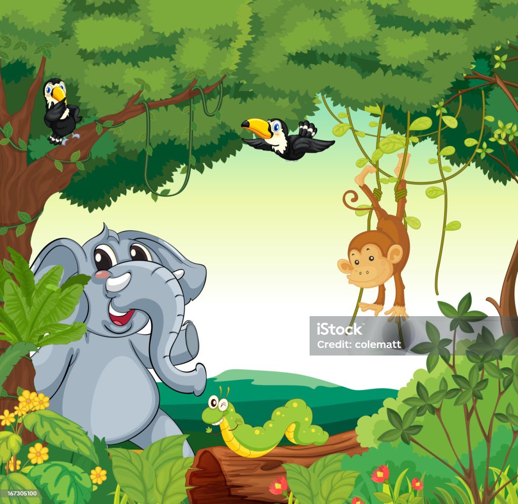 Animals In The Forest Stock Illustration - Download Image Now - Gorilla,  Standing, Agricultural Field - iStock
