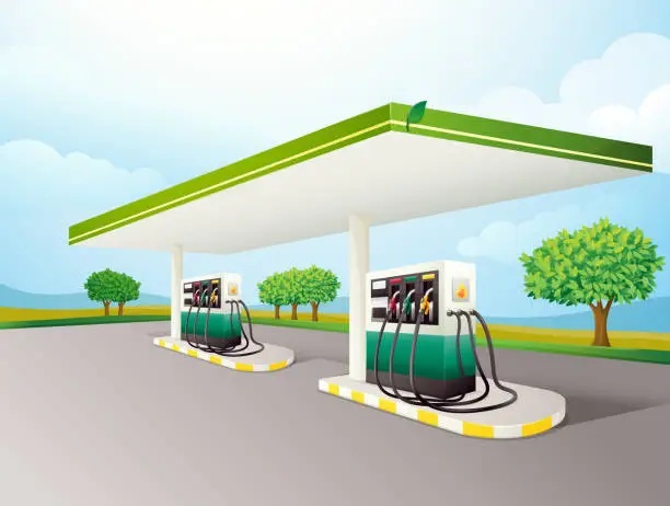 Vector illustration of Gas station