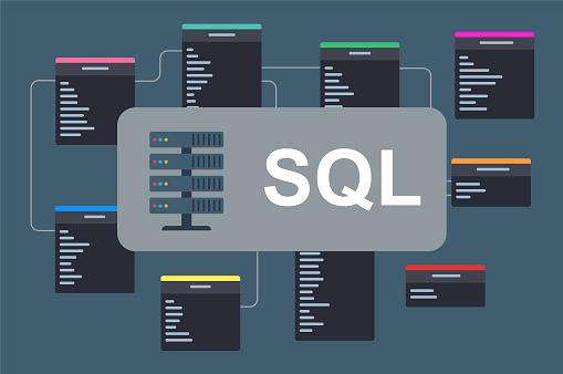 SQL dtabase - flat design