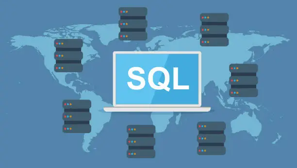 Vector illustration of SQL dtabases