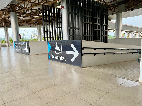 Disability lane or Track for Wheelchair with disability signage