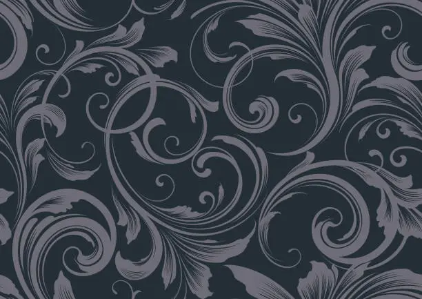 Vector illustration of Elegant Victorian flourish seamless wallpaper