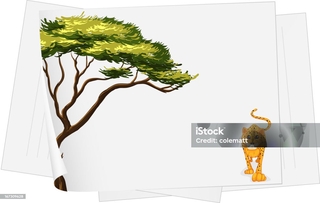 Gepard chodzenia - Grafika wektorowa royalty-free (Arkusz roboczy)
