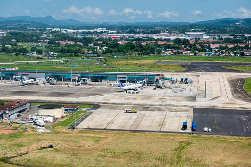 September 1st, 2023. Panama City, Panama. Air view of the Tocumen Airport. The Tocumen airport is one of the most important in Central America, as it has a Hub with the capacity to be a connection between North America and South America, maintaining Central America as a home for travelers from all over the world.