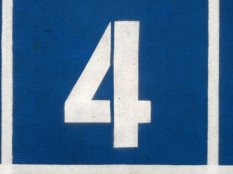 Set of 1 to 8, numbers on blue runway. Numbers one to eight on runway background