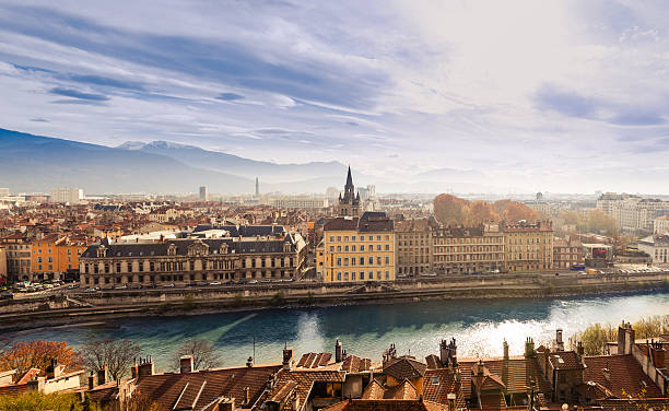 Grenoble cityscape, France stock photo