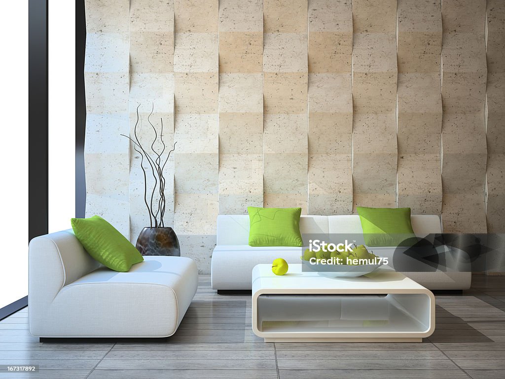 Nowoczesne wnętrza z betonu Ściana panele - Zbiór zdjęć royalty-free (Panele z drewna)