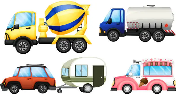 Vector illustration of Set of cars