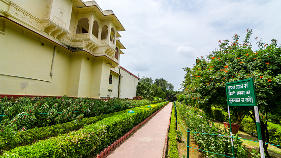 Udaipur, Rajasthan - 20 Sept 2023 - Saheliyon ki Bari is a major garden and a popular tourist space in Udaipur in the Indian state of Rajasthan