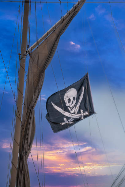 Pirate flags act as a warning sign to all who dare cross paths with these seafaring outlaws.