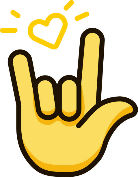 love hand sign icon emoji sticker love hand sign icon emoji sticker i love you stock illustrations