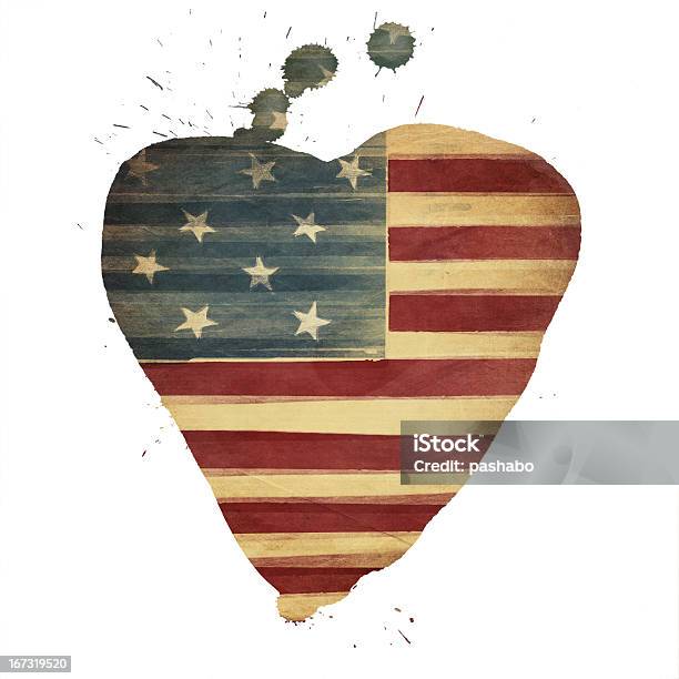 Bandeira Americana Em Forma De Coração - Fotografias de stock e mais imagens de 4 de Julho - 4 de Julho, Antigo, Antiguidade