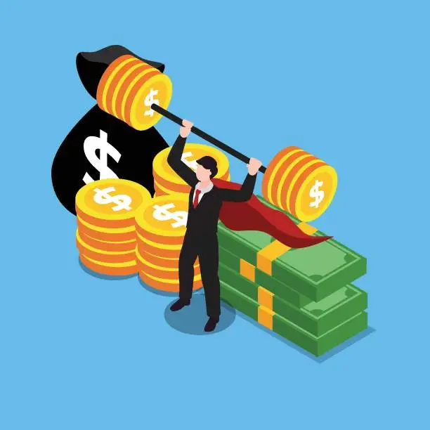 Vector illustration of Investment professional or financial literacy, effort to earn more money