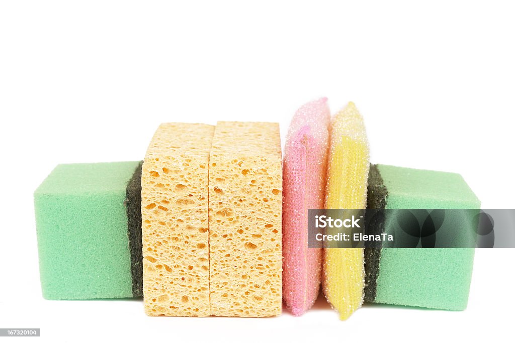 Variedad de esponjas de limpieza - Foto de stock de Amarillo - Color libre de derechos