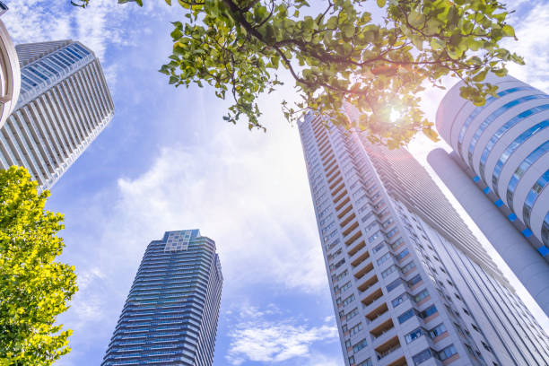 istock Tokyo buildings with beautiful sunlight 1673213059