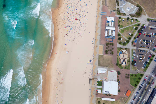 maroubra beach, spiagge orientali, sydney - maroubra beach foto e immagini stock