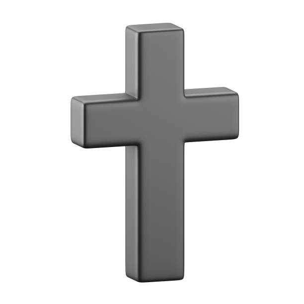 istock 3d icon of black cross. 1673229460