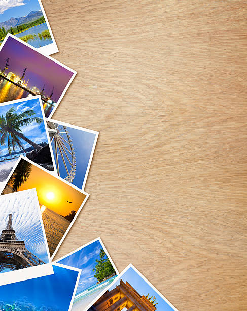 istock Traveling photos on wooden background 167324199