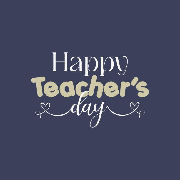 World teacher's day, october 5. Unique hand-drawn calligraphy banner design. Lettering poster with text happy teacher's day. Vector illustration. World teacher's day, october 5. Unique hand-drawn calligraphy banner design. Lettering poster with text happy teacher's day. Vector illustration. happy teacher day stock illustrations
