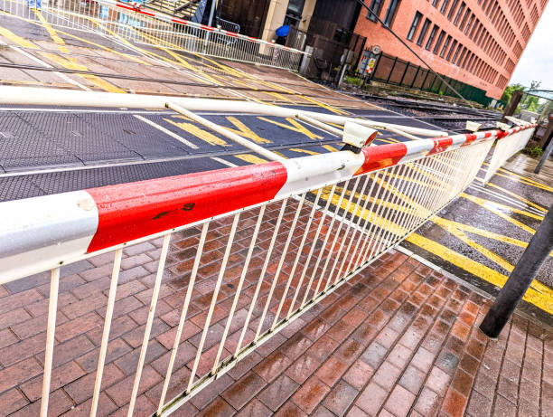 istock Railway Barrier Crossing Gates 1673320579