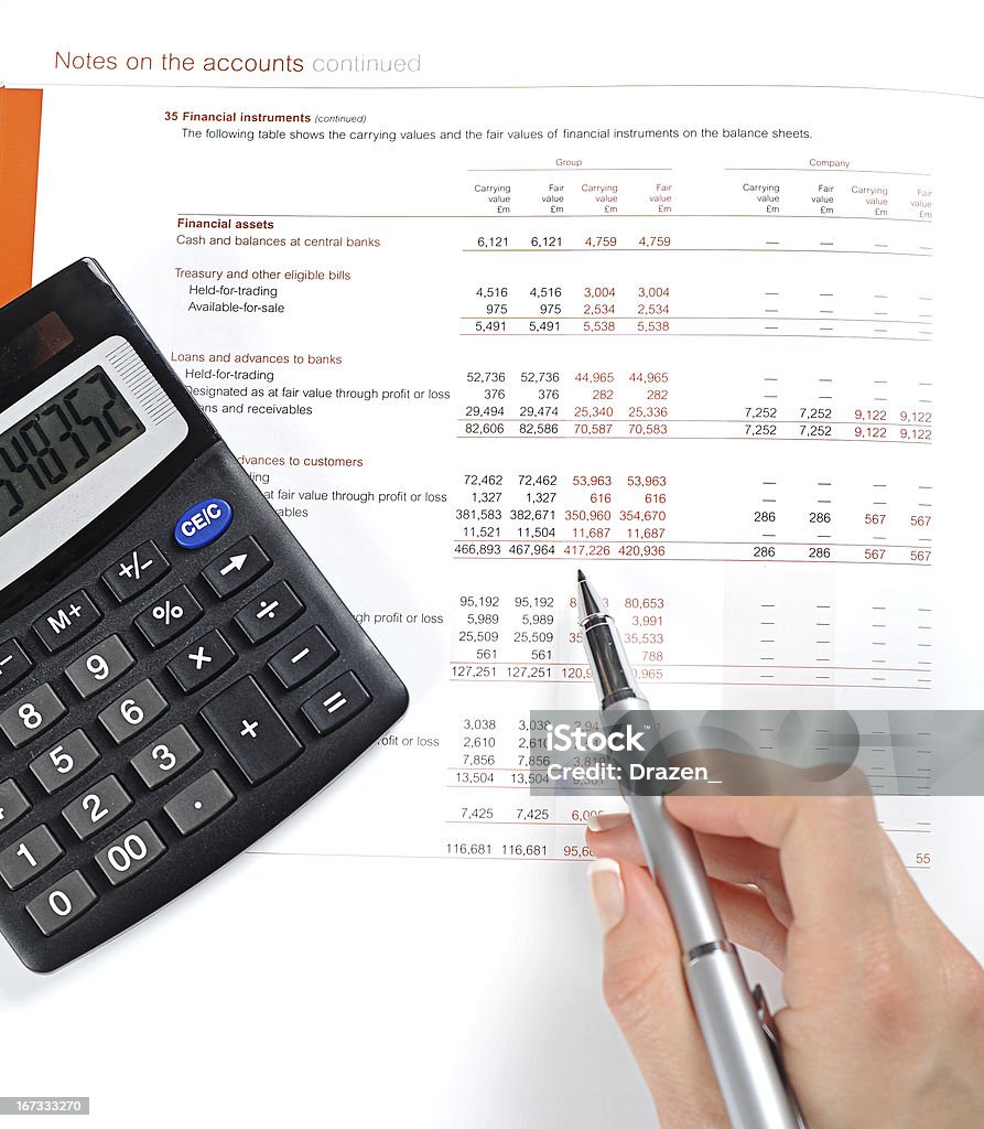 Баланс, Рыночные данные и финансовые данные проанализированы Деловая женщина - Стоковые фото Калькулятор р�оялти-фри