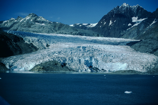 A glacier terminus, toe, or snout, is the end of a glacier at any given point in time. Although glaciers seem motionless to the observer, in reality they are in endless motion and the glacier terminus is always either advancing or retreating.