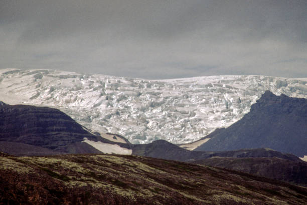 alaskan glacier from a high vantage point - montana us glacier national park usa glacier imagens e fotografias de stock