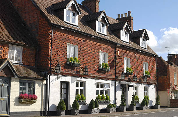 Hotel and Pub at Chiddingfold. Surrey. England Public house and Inn at the village of Chiddingfold. Surrey. England surrey hotel southeast england england stock pictures, royalty-free photos & images