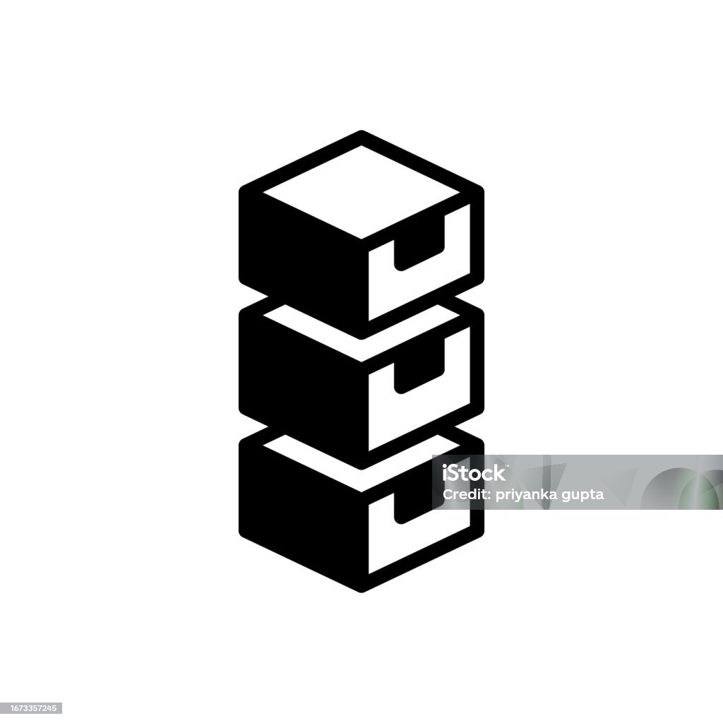 Goods Stack Icon Stack Bundle Stock Illustration - Download Image Now - Bundle, Crate ...