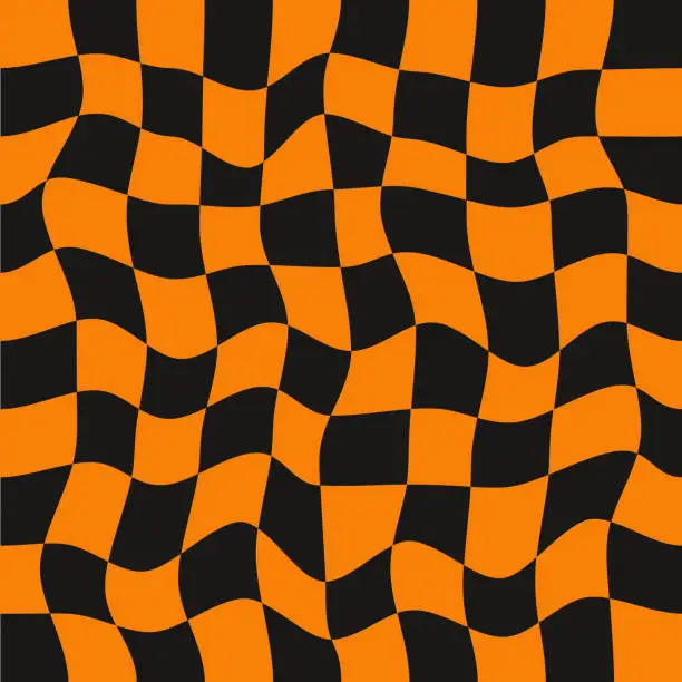 Vector illustration of Twisted checkered colorful background.