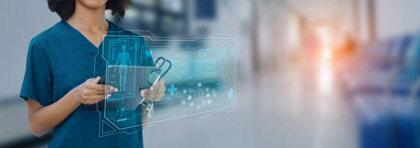 istock Doctor using tablet with medical medical network connection icons. 1673369681