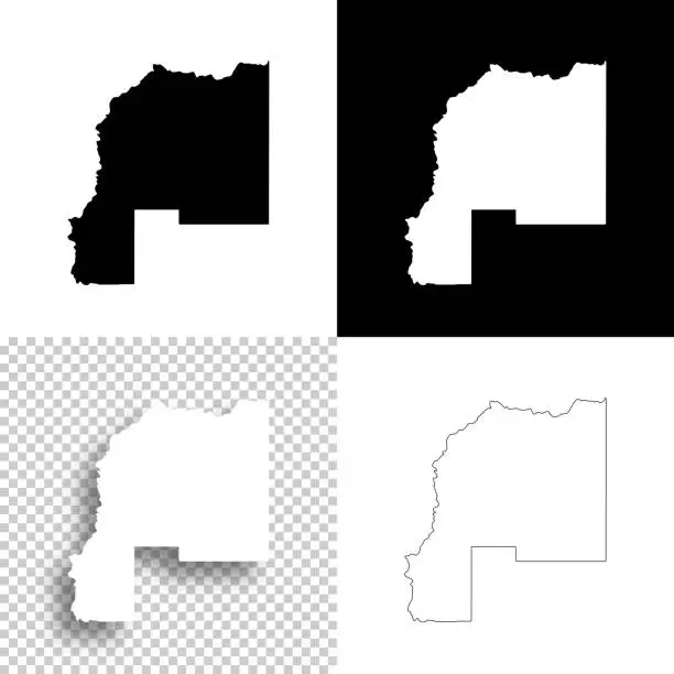 Vector illustration of La Paz County, Arizona. Maps for design. Blank, white and black backgrounds