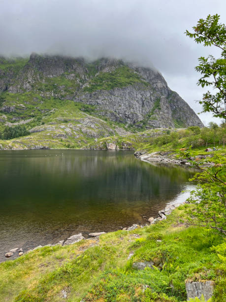 istock Agvatnet Lake in Lofoten Islands 1673403018