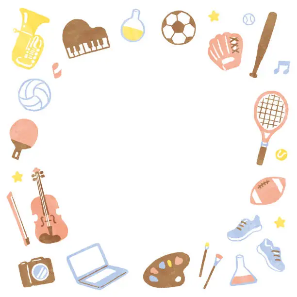 Vector illustration of simple illustration of after school activities