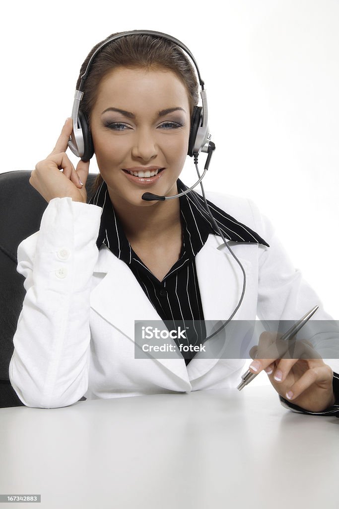 Customer support Beautiful customer support on white background 20-29 Years Stock Photo