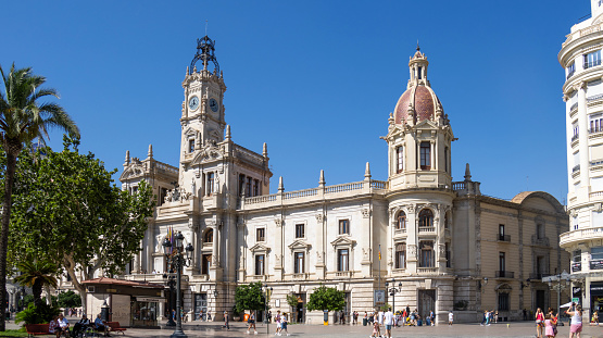 View of the facade of the Valencia City Hall.
