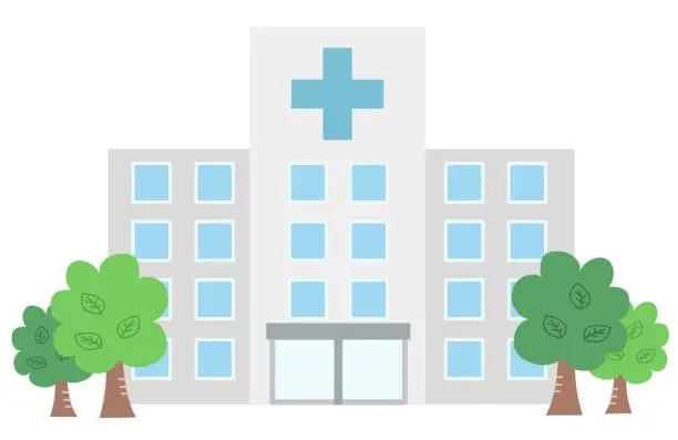 Vector illustration of Simple illustration material of hospital