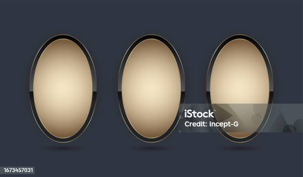 Shape Gold Ellips Three Gold Ellipse Shape Button Vector Illustration 3 Premium Elegant ...