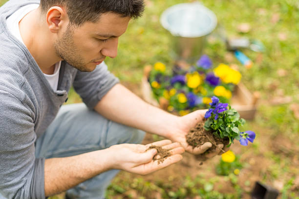 istock Young gardener planting flowers 167347164