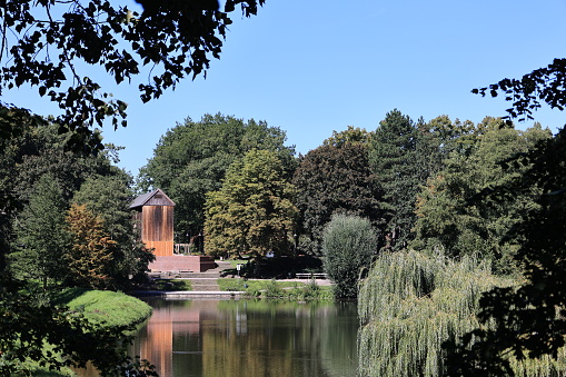 05.09.2023, Werne: View of the city park in the city of Werne in North Rhine-Westphalia