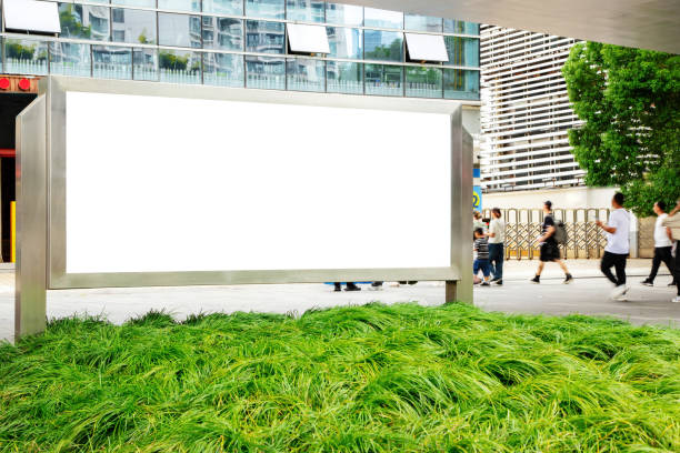 Blank billboards in modern urban centers
