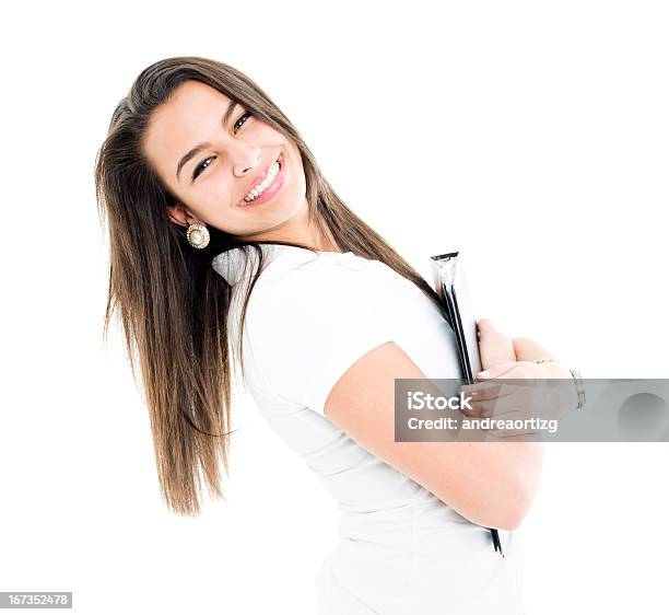 Foto de Estudante Sorridente Segurando Um Fichário e mais fotos de stock de Alegria - Alegria, Autoconfiança, Beleza