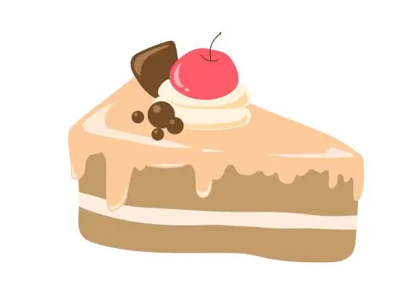 Vector illustration of Coffee cake cartoon