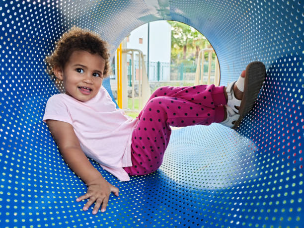 istock A child on a children's playground. 1673718137